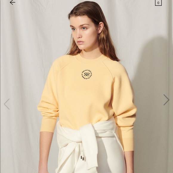 Sandro Tops - Sandro knit crewneck with embroidery WORN ONCE size 34